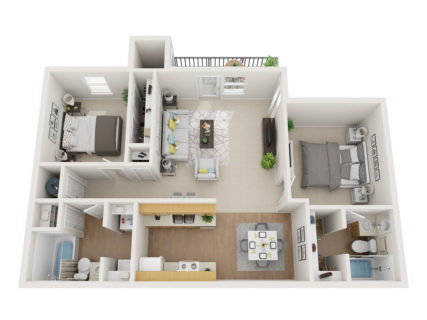 2 Bed / 2 Bath / 912 sq ft / Availability: Please Call / Deposit: starting at $300 / Rent: $890
