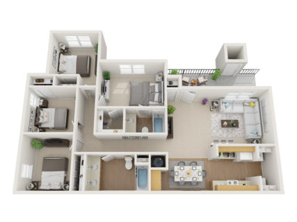 4 Bed / 2 Bath / 1,333 sq ft / Availability: Please Call / Deposit: starting at $300